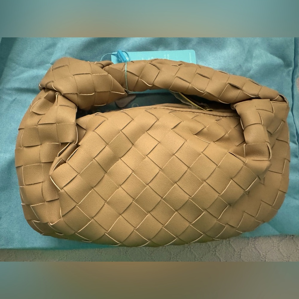 NWT Tiffany & Fred Tan Woven Leather Knot bag